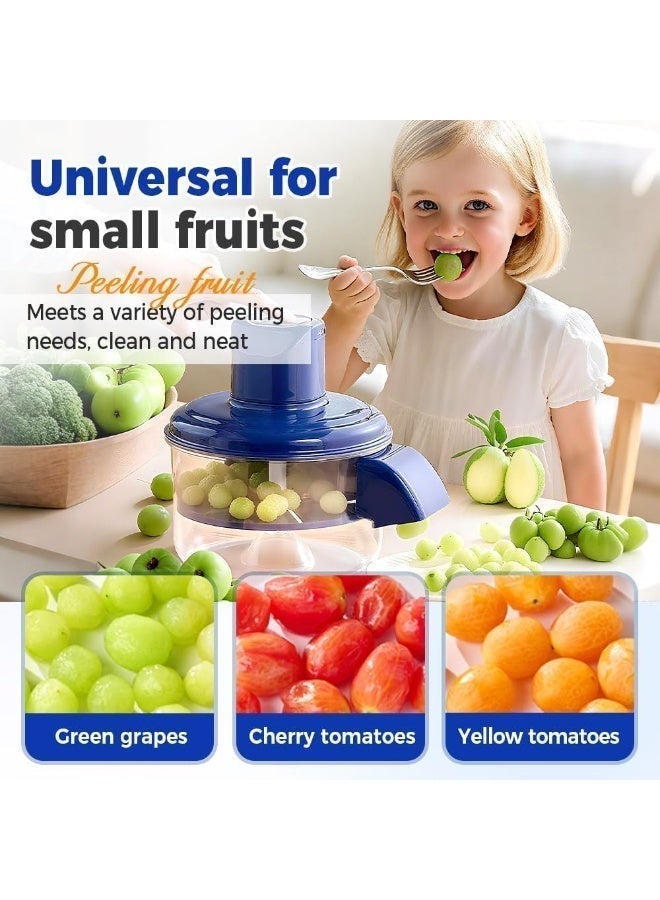 آلة تقشير العنب الأوتوماتيكية | مقشرة كهربائية للثوم والطماطم الكرزية | محرك 50 واط | قابلة لإعادة الشحن عبر منفذ USB | أداة تقشير آمنة بلمسة واحدة للفواكه الصغيرة (أزرق - قطعة واحدة) - Image 2